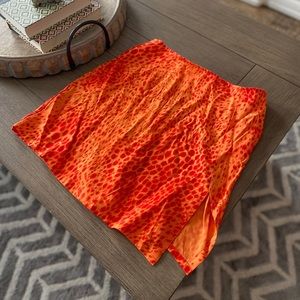 MOTEL SHENY MINI SKIRT GRADIENT CHEETAH TANGERINE